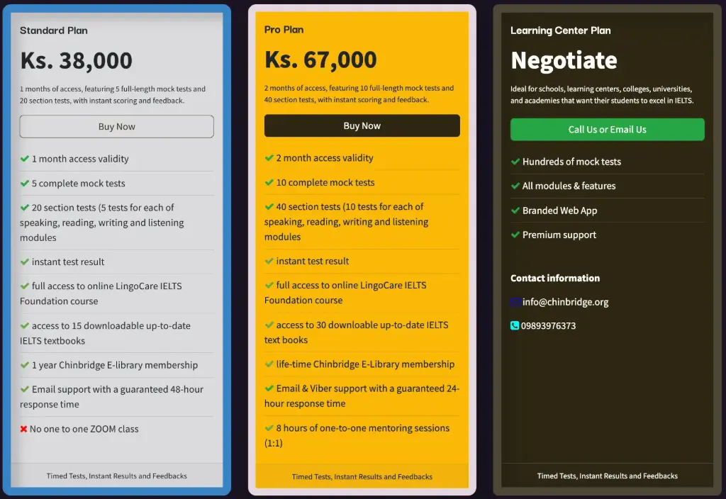 Fingrei IELTS - Standard Plan